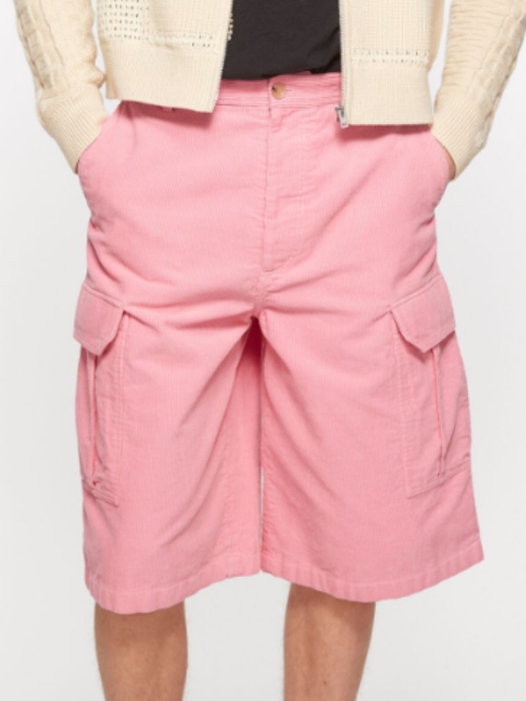 Acne Studios Corduroy Face Shorts (Tango Pink) (M - 32")